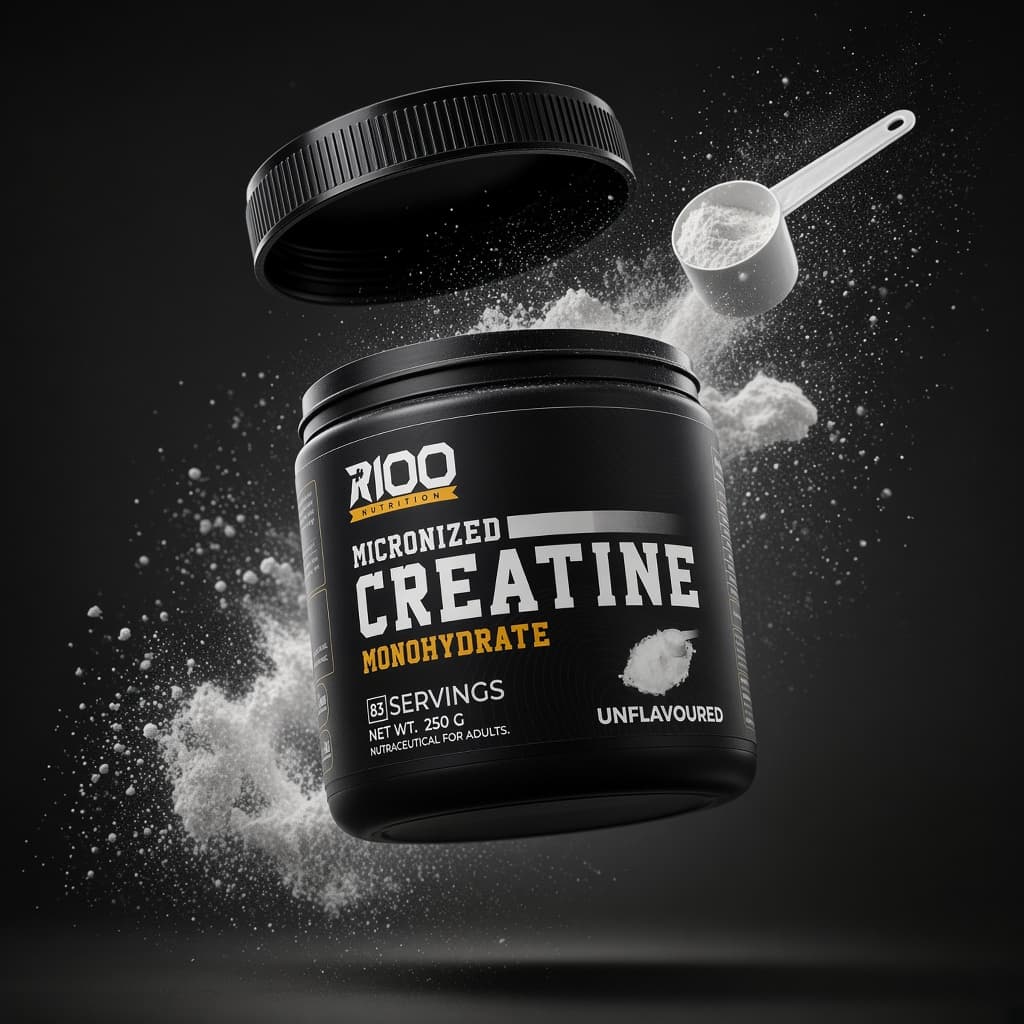 R100 Micronized Creatine Monohydrate — in action
