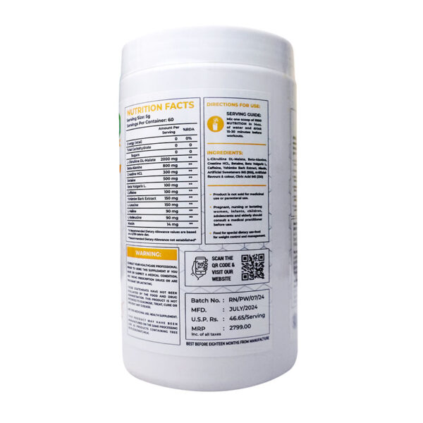 R 100 Nutrition | Airavat Pre-Workout | 300g | Mango Flavored | Lab Tested | 100% Pure - Image 3