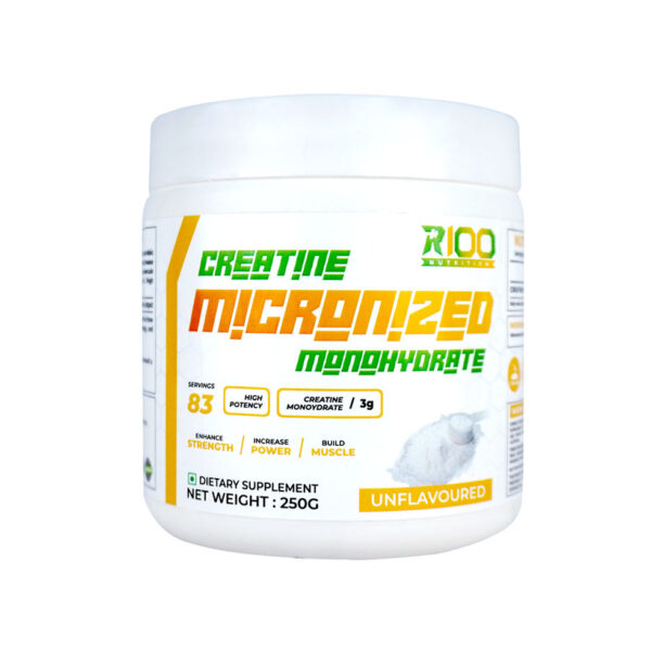 R 100 Nutrition | Creatine Micronized Monohydrate | 250g | Unflavored | Lab Tested | 100% Pure