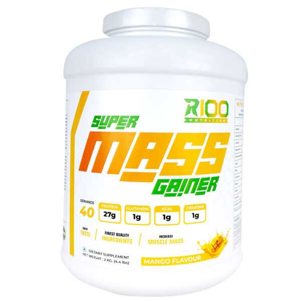 R 100 Nutrition | Super Mass Gainer | 2kg | Mango Flavored | Lab Tested | 100% Pure